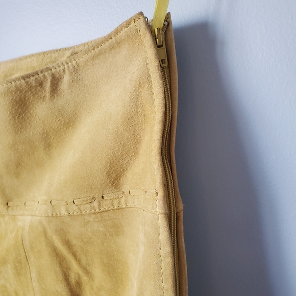 Amazing lemon yellow super soft suede vintage pants 33 inch waist - Picture 6 of 6